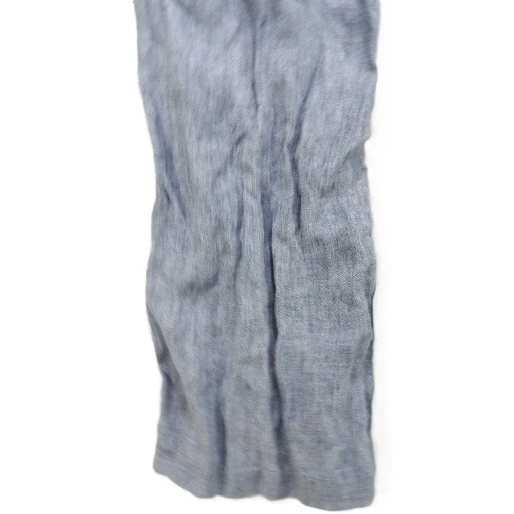 Nordstrom 100% Linen Flat Front Pants Men W35 Blue Chambray Casual Summer 2018